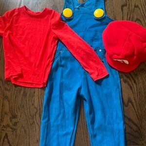 Kids Super Mario Red and Blue  Halloween Costume Set